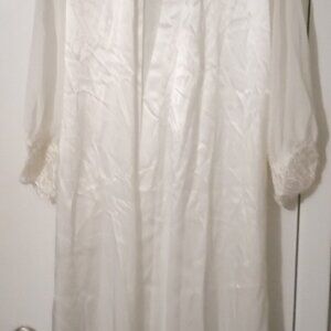Alexandra Nicole women s robe sizeL white satin cottagecore romantic loungewear
